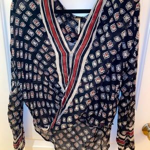 Patterned Free People blouse! SIZE M